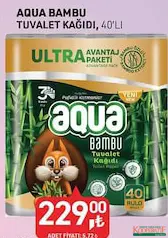 AQUA BAMBU TUVALET KAĞIDI 3 KATLI 40'LI indirimli fiyat AQUA BAMBU TUVALET KAĞIDI 3 KATLI 40'LI fiyat ve kampanya bilgisi